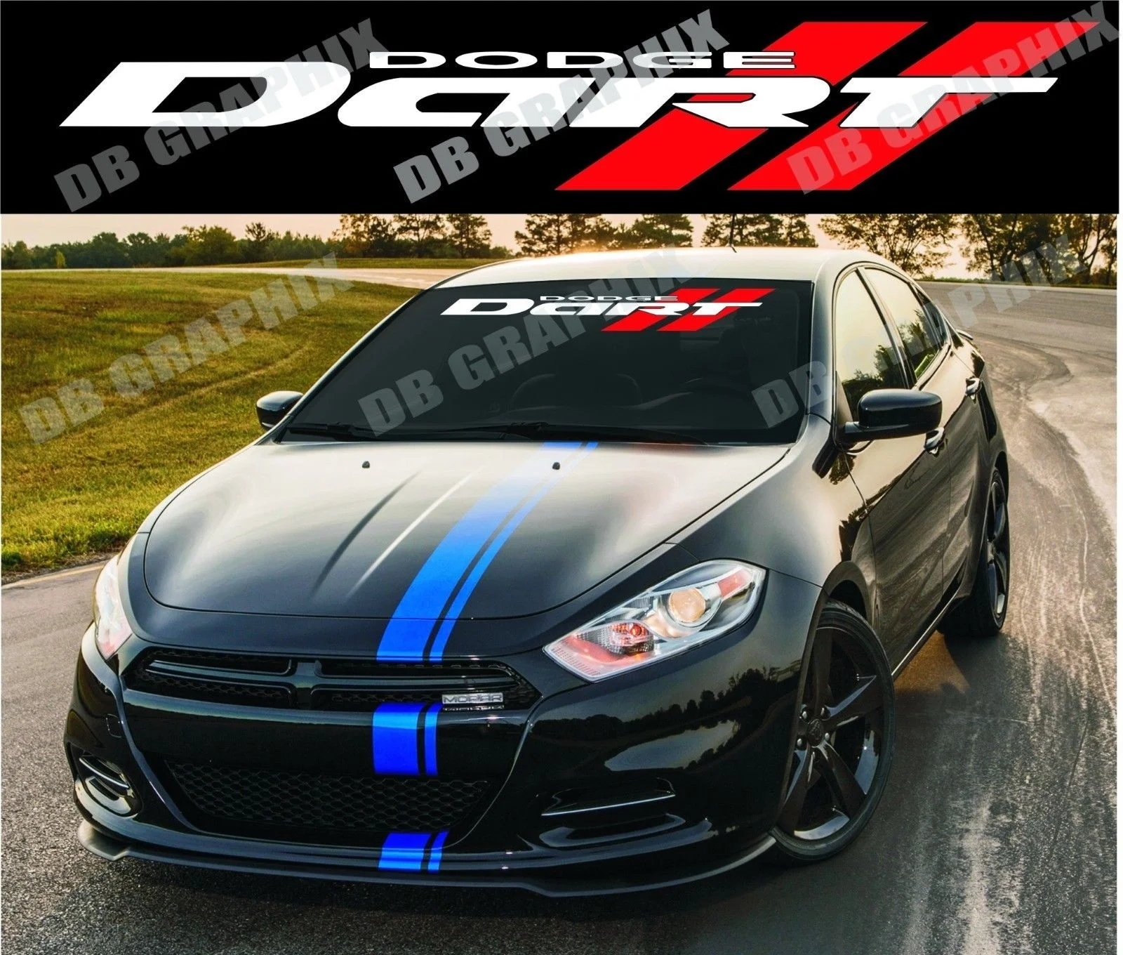

Виниловая наклейка на лобовое стекло для DODGE Дротика