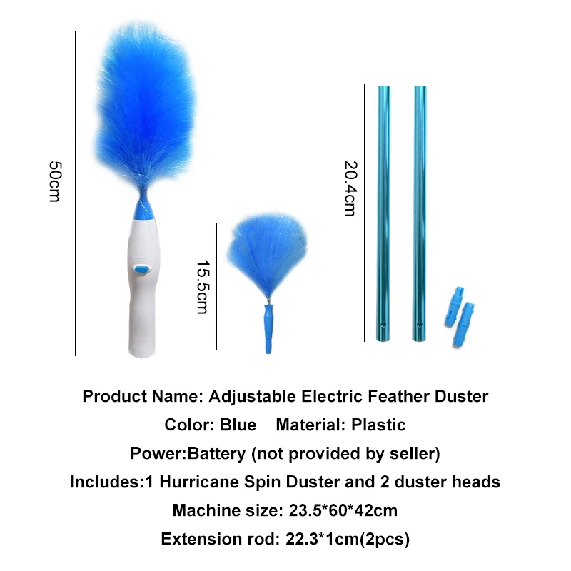 

Electric Dust Cleaner Spin Feather Duster 360 Adjustable Dust Cleaning Brush