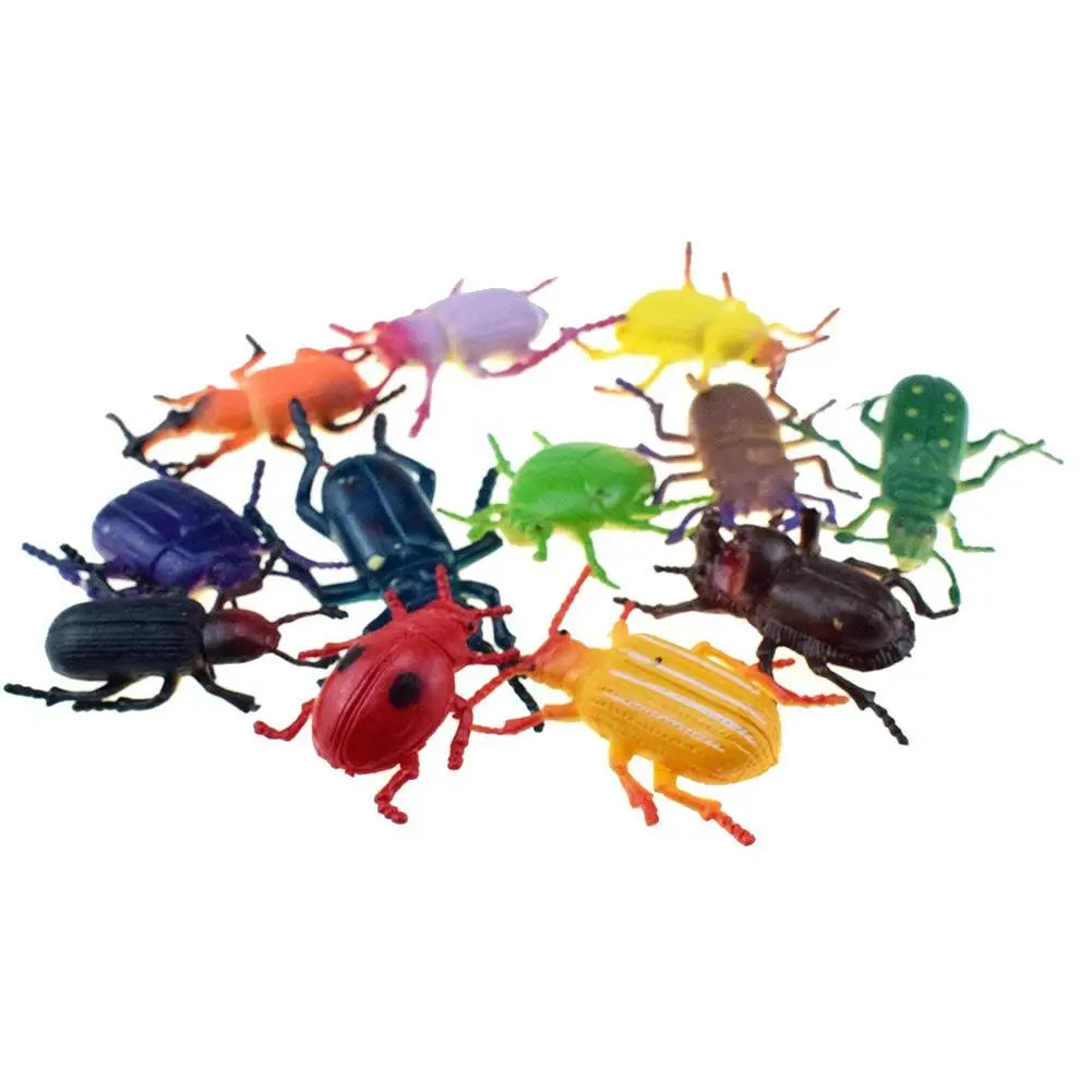 

12Pcs/Set Lifelike Cricket Ladybugs Wild Insects Model Prank Trick Prop Biological Cognitive toys For Kids Early Education