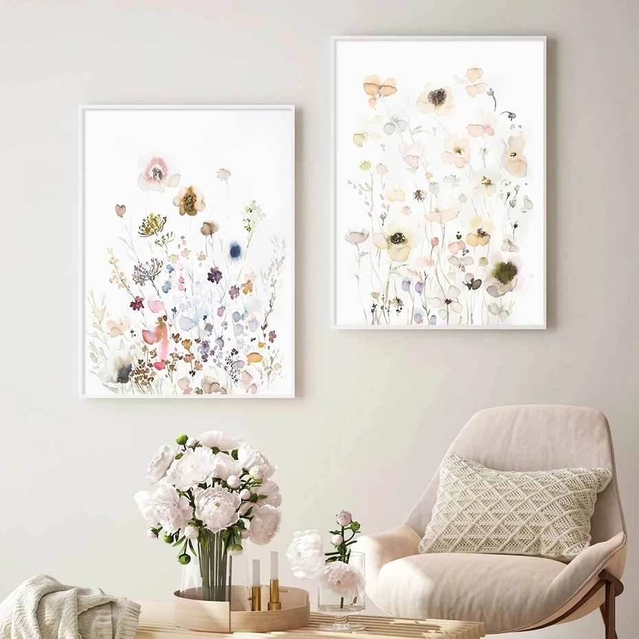 

Modern Floral Plant Watercolor Posters Canvas Painting Wall Art Print Pictures for Bedroom Living Room Interior Special Gifts