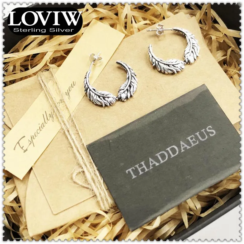 Stud Earrings Feathers Wings drop shipping European Style Fashion Romantic Jewerly For Women Gift 925 Sterling Silver Super Deal | Украшения
