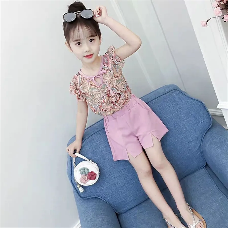 Baby Girls Clothing Sets Summer Fashion Sleeveless Tops &amp Shorts Kids Clothes Suits 4 5 6 7 8 9 10 11 12 Years Children Outfits |