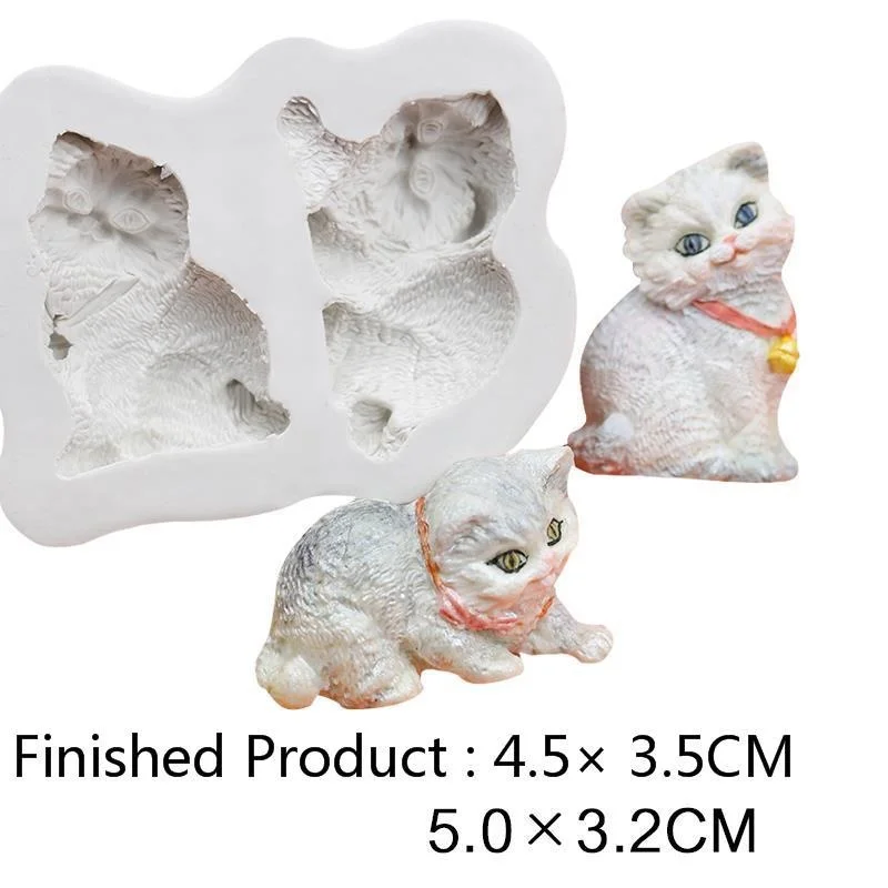 С рисунком милого котенка из силиконы штамповый DIY кошка Форма шоколадные