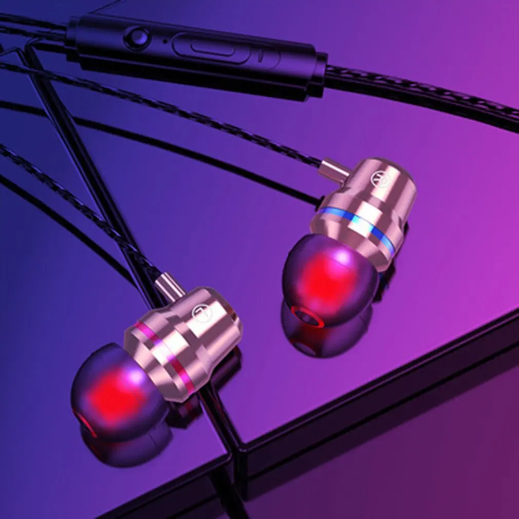 3 5 мм Металлические Наушники 4D сабвуфер наушники HIFI DJ в ухо с микрофоном для