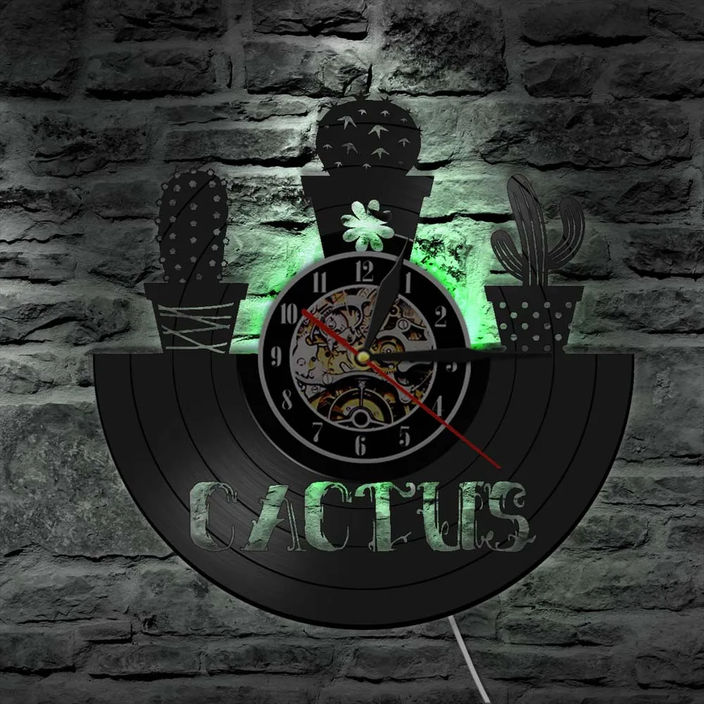 Кактус цветочный горшок искусство кактус винтажная виниловая пластина