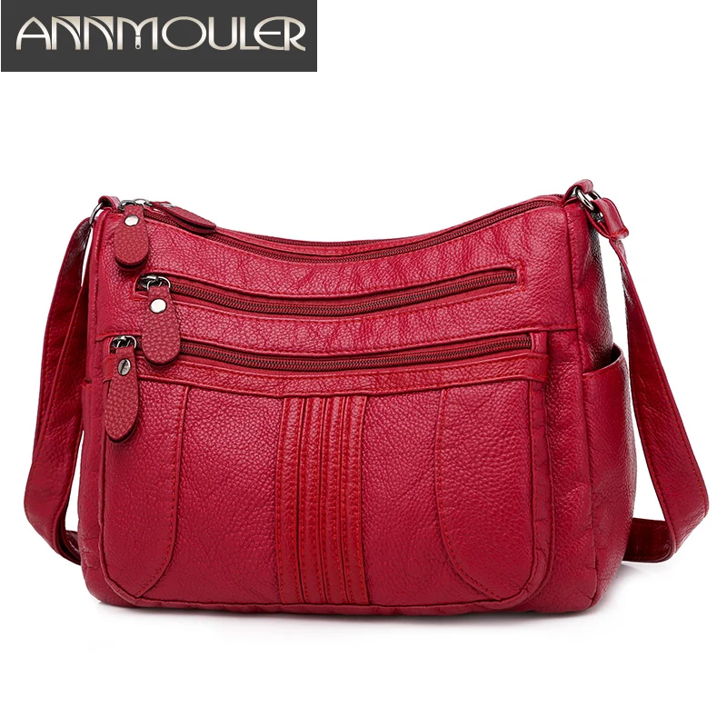 Сумка на плечо женская из мягкой кожи повседневный саквояж кросс боди сумочка