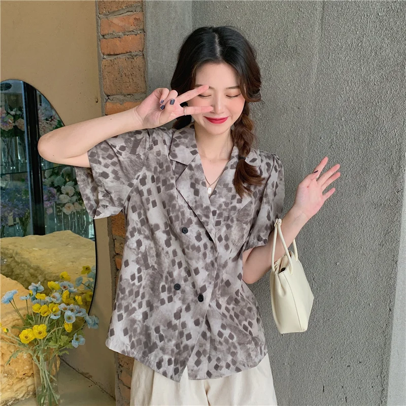 Шикарный топ с коротким рукавом женская летняя шифоновая рубашка 2021 новый дизайн