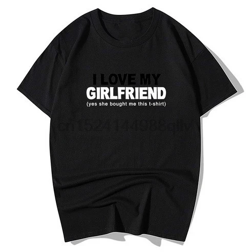 Новый летний I Love My Girlfriend с принтом в виде букв для Для мужчин футболка