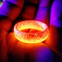 luminous ring creative resin glow ring fashion joker cool night secret wooden ring nightclub bar ring us size 6 10