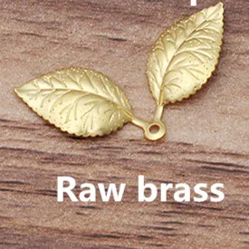 Raw brass 100 шт 13*32 мм Металл латунь материал 7 цветов покрытием филигранная подвеска в форме листа для изготовления ювелирных изделий - Цвет: Raw brass