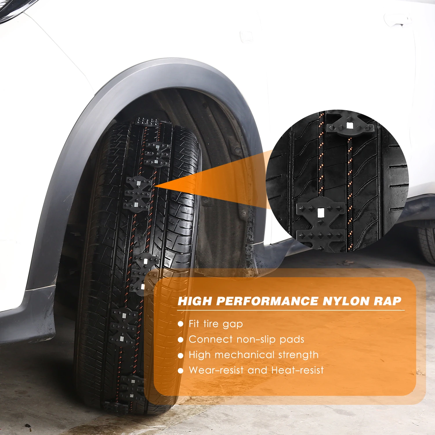 4 шт. зимняя противоскользящая универсальная черная износостойкая колесная шина