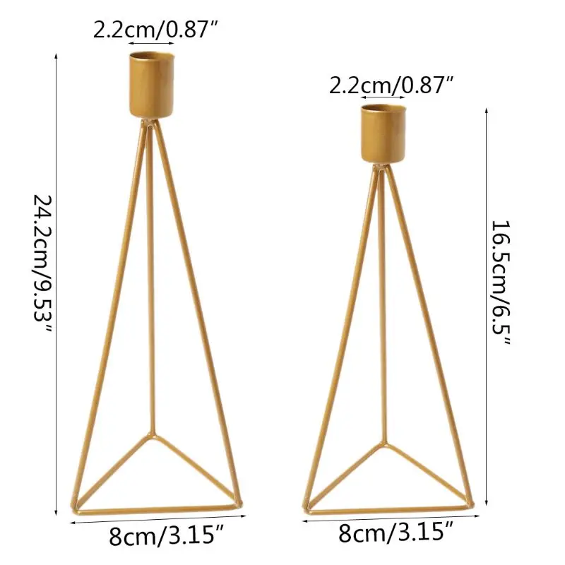 

Triangle Geometric Candlestick Tealight Candle Holder Stand Wedding Party Decor