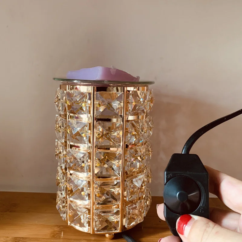 

Fragrance Lamp Electric Wax Melt Burner Innovative Art Essential Oil Crystal Night Light Table Lamps for Bedroom Home Docoration