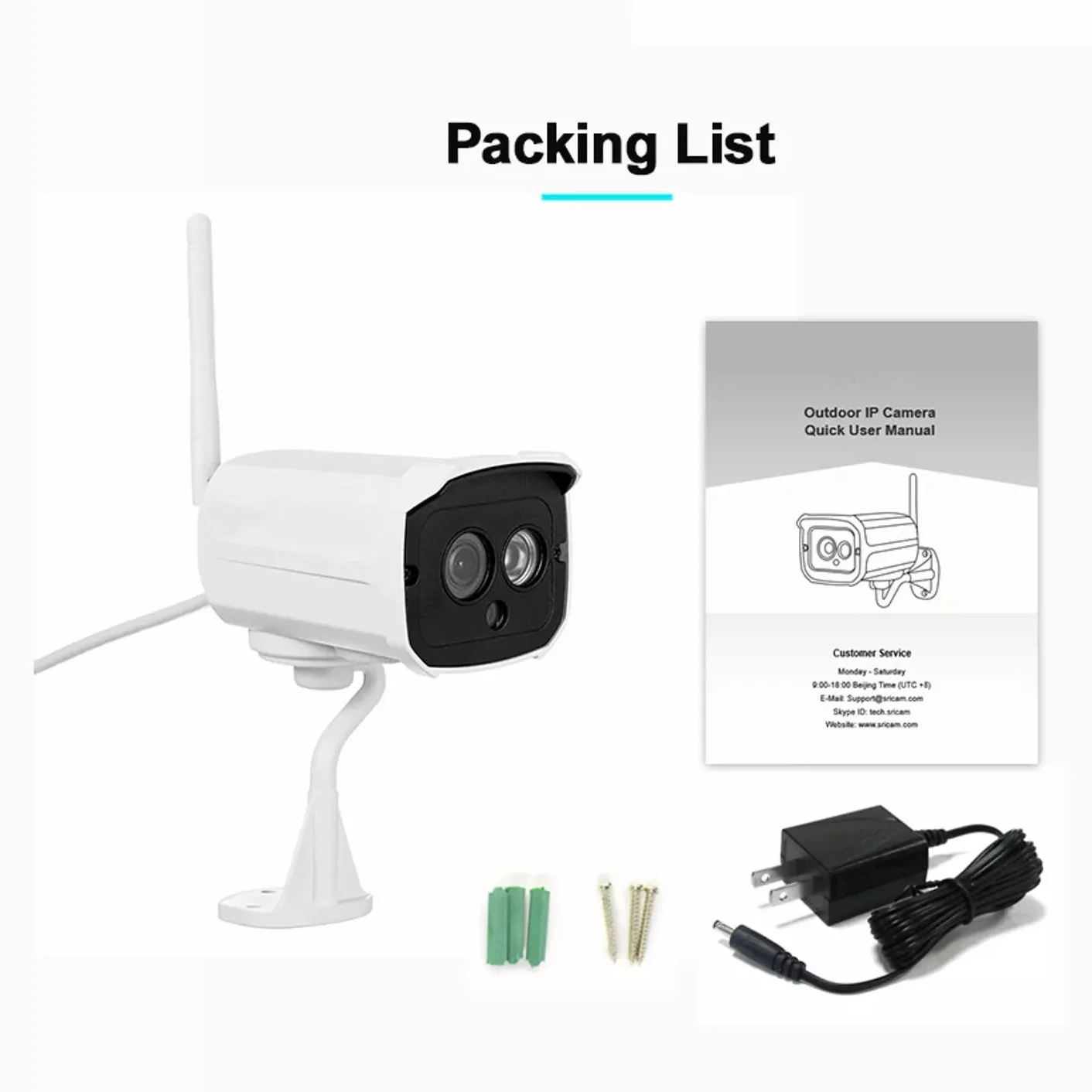 

KIMPOK 3MP Wireless IP Camera Smart Outdoor Waterproof Wifi Two Way Audio Surveillance Camera ONVIF BulletMotion Detection