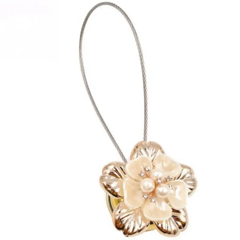 1pcs Gold Silver Flower Wire Curtains Tieback Magnet Buckle Magnetic Window Screening Holder Belt Curtain Accessories | Дом и сад