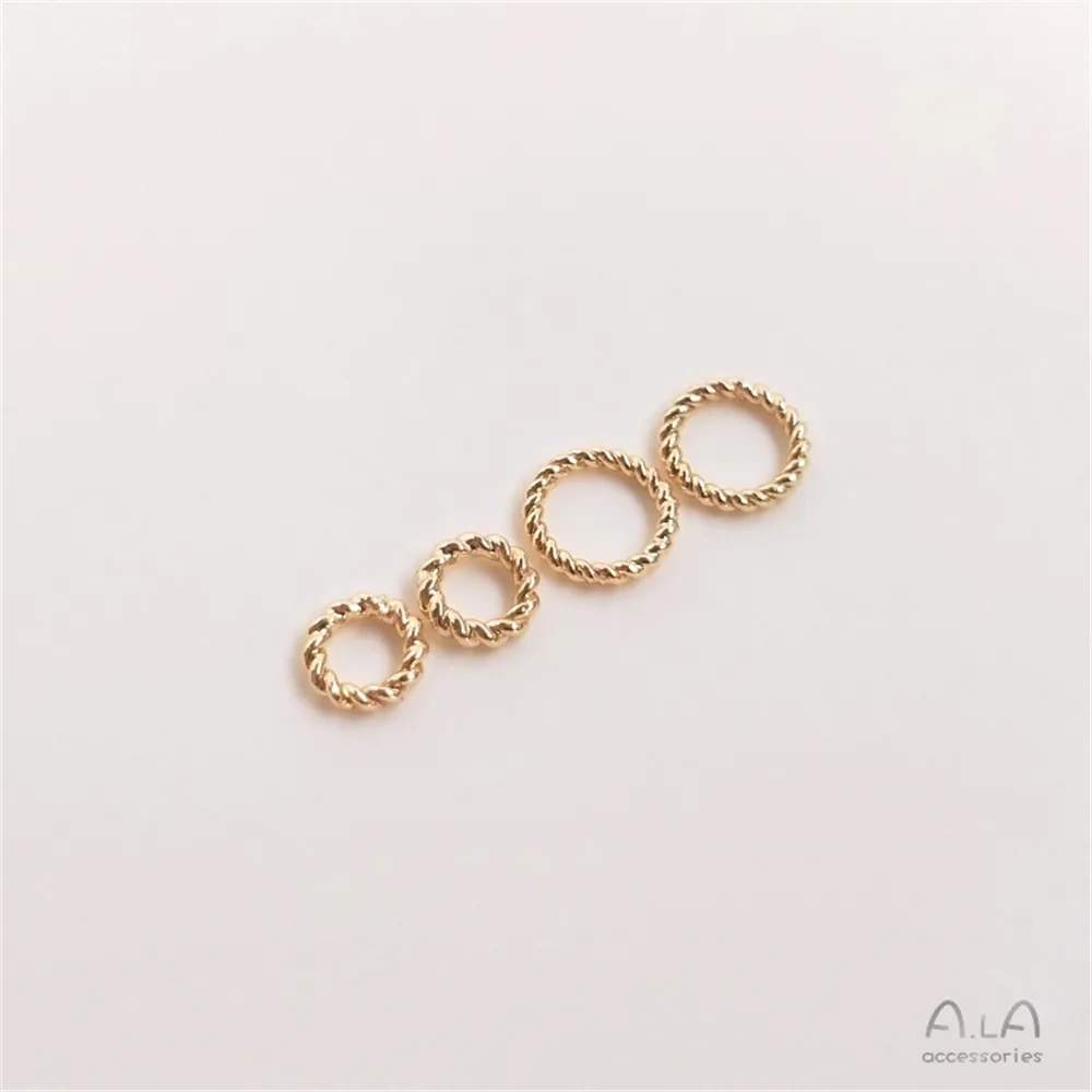 

Аксессуары 14 к золотого цвета, замкнутое кольцо, крученое кольцо, Открытое кольцо с резьбой, «сделай сам», разделитель, бисер, соединительно...