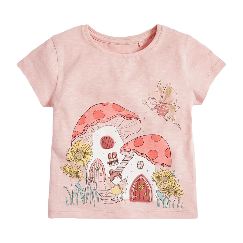 Little maven/Летняя футболка с короткими рукавами и изображением единорога для