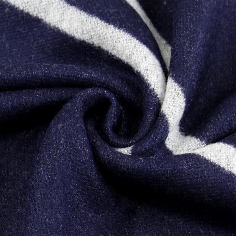 

Navy Blue Thick Soft Warm Man Long Scarf Cashmere Imitation Men Scarves Shawl Wrap 30*180cm Best Christmas Gift With White Strip