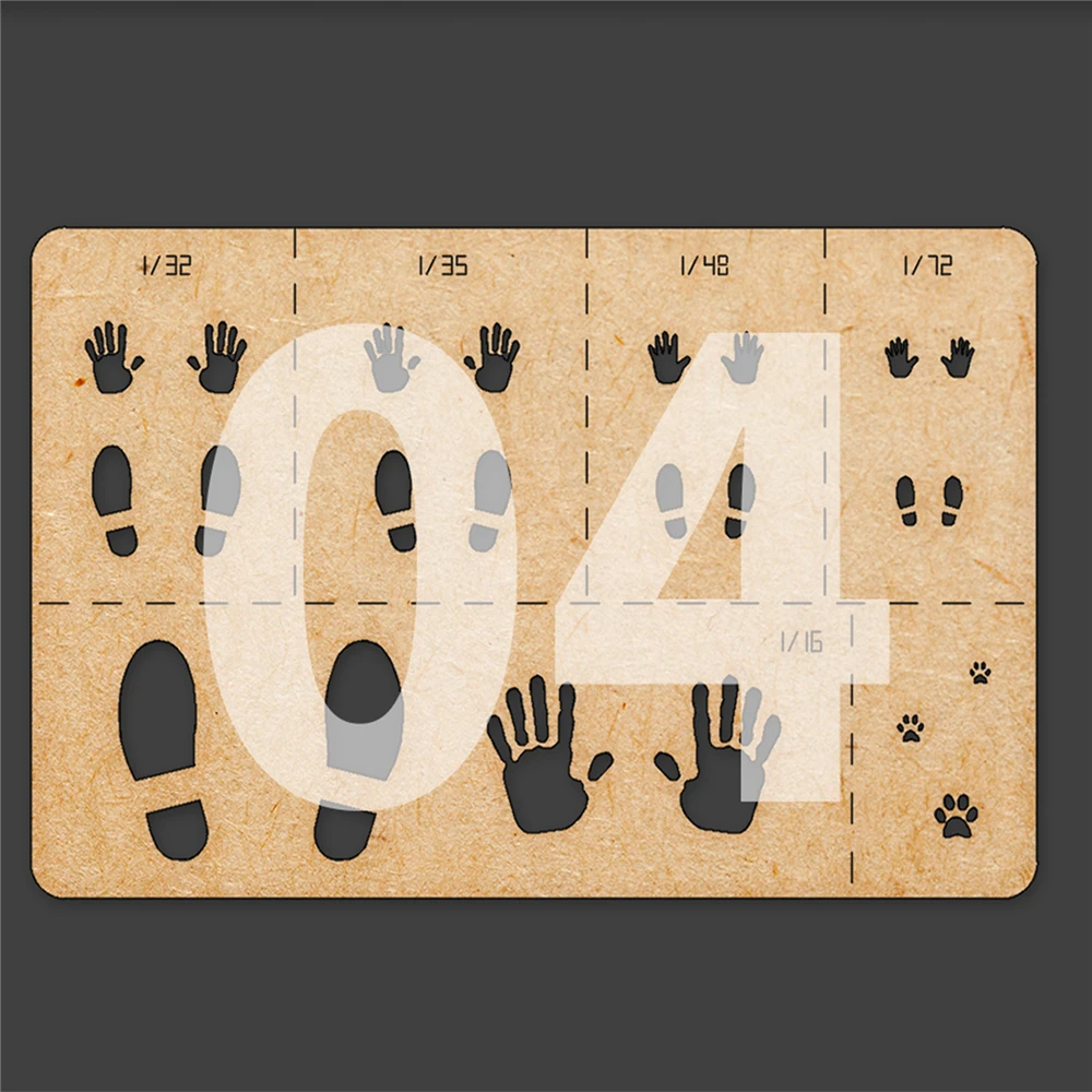 Creative Handprint Shoeprint Airbrush Stencils Tools Retro Effects Model Kits for 1/16 1/32 1/35 1/48 1/72 Scale Scenery | Игрушки и