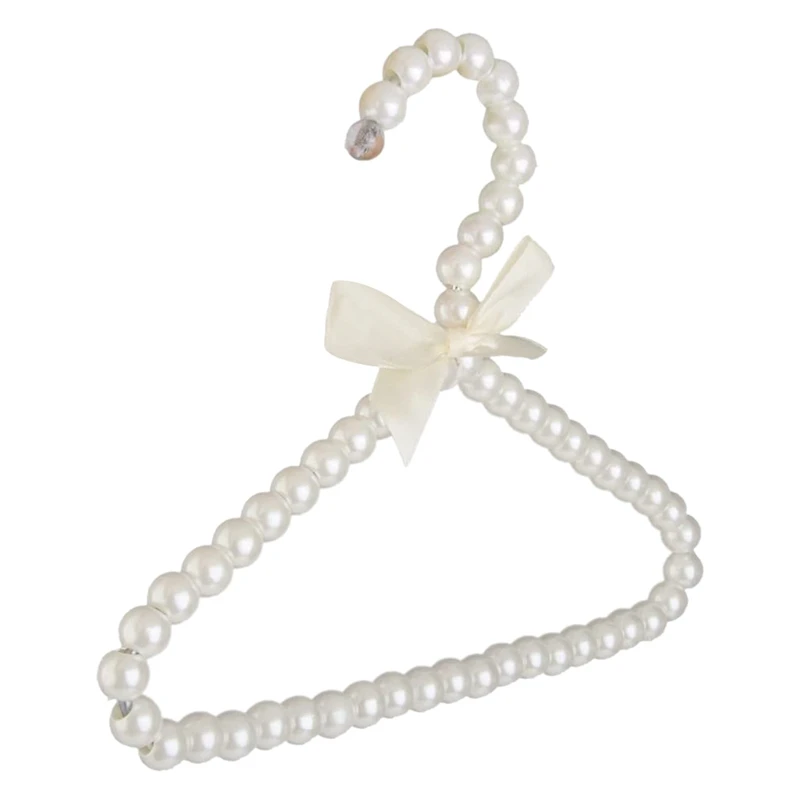 

12Pcs Hanger Hanging for Kids Clothes Children,Space Save,Plastic Pearl, Children Hanger with Bow( White )