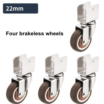 22 mm A SET 4 шт. детская кроватка ролики резиновые колеса тележки Детская кроватка колеса замена мебель Универсальные ролики с тормозным столом ролики 2 дюйма - Цвет: 22 mm A SET