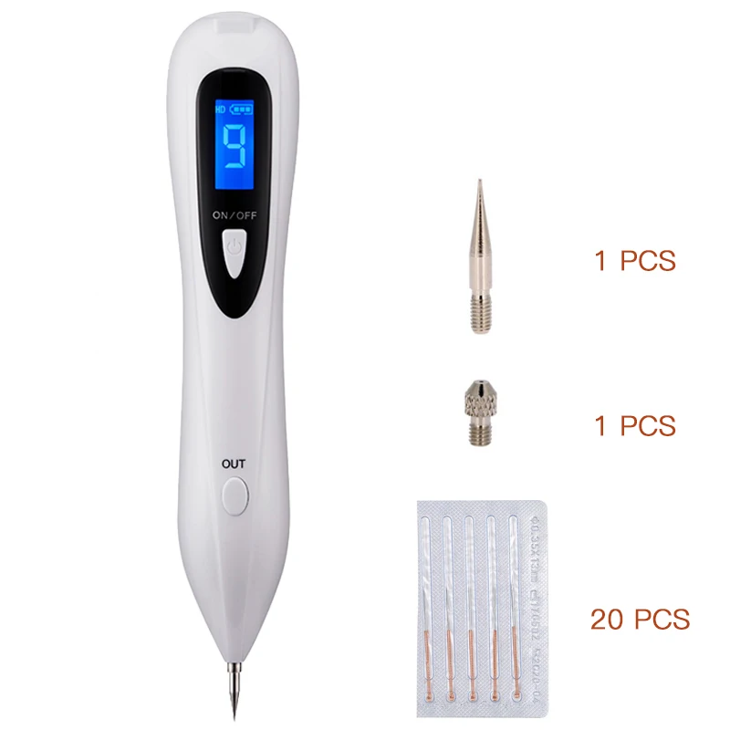 Mole Removal pen 6 Лазерная плазменная ручка для удаления пятен с 20 иглами 9 уровень ЖК-кожи лица темное устройство для удаления родинок Wart бирка удаления татуировки Красота - Цвет: Mole Removal pen 6