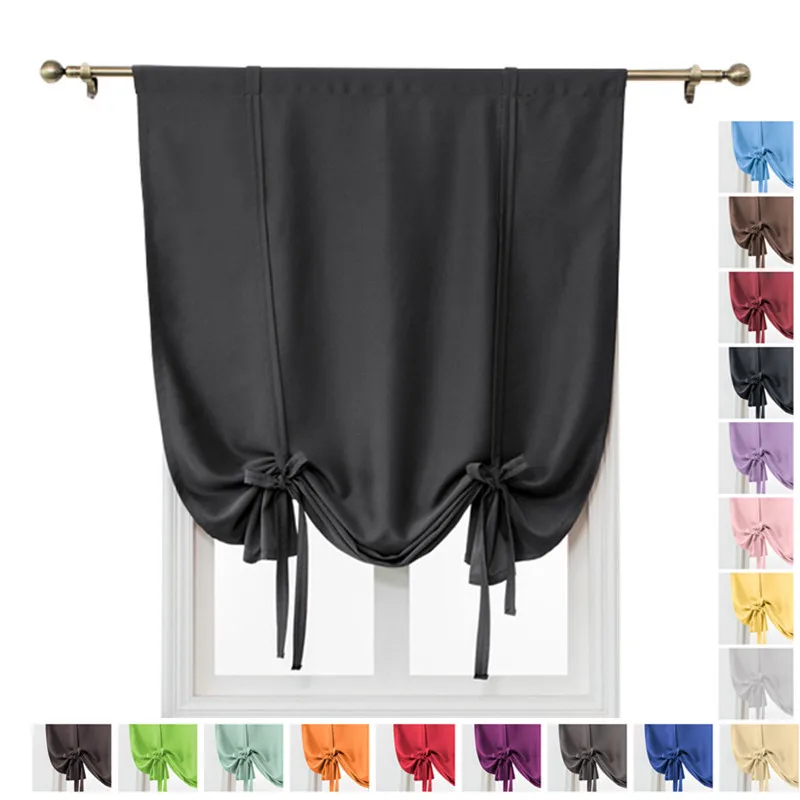 Современные короткие шторы для дома гостиная кухня декор окна Valance сплошной цвет