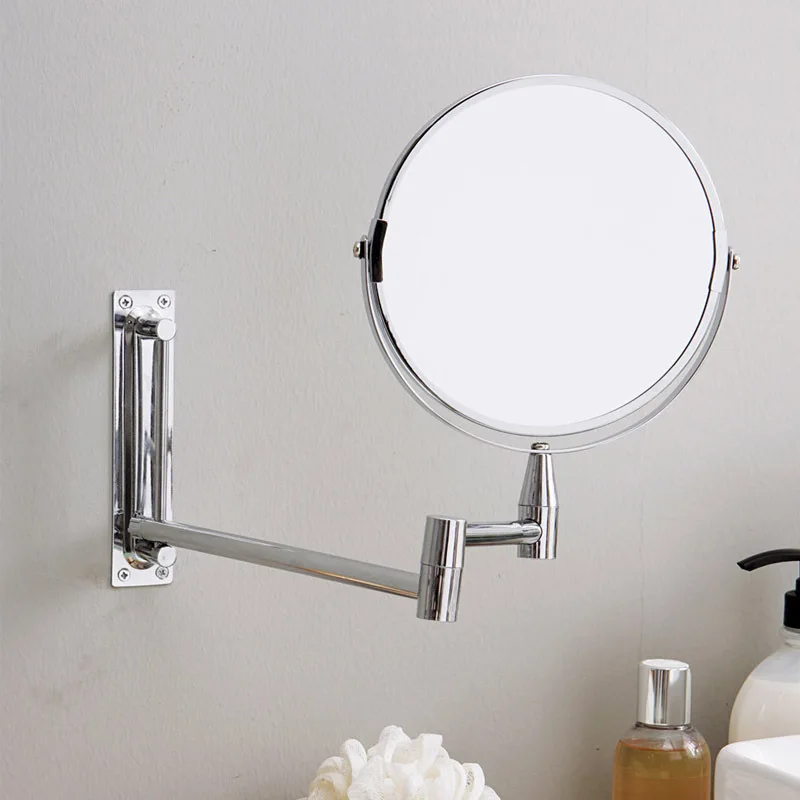 Настенное зеркало раскладное двухстороннее косметическое для ванной комнаты