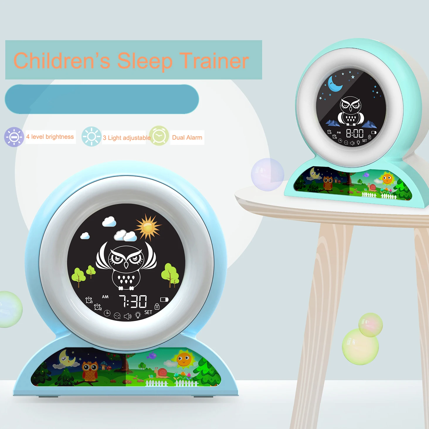 

Children's Sleep Trainer Kids Alarm Clock Night Light Digital Wake Up Clocks with Temperature Nap Timer Gift for Boys Girls