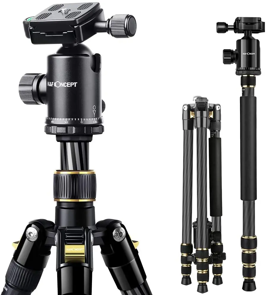 Штатив K & F Concept TC2534 профессиональный легкий Трипод из углеродного волокна 66