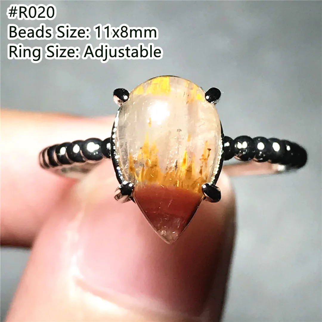 Кольцо из натурального ауралита 23 кварцевое кольцо для женщин и мужчин Cacoxenite