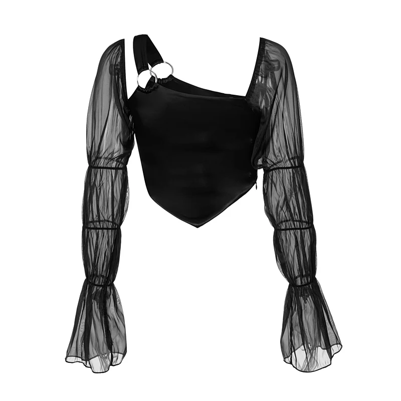 

Summer Korean Girls New Knitted Tops Mesh Bow Tie Sexy Off Shoulder Black Pullovers Skinny Elegant Short Jumper Womens Clothes