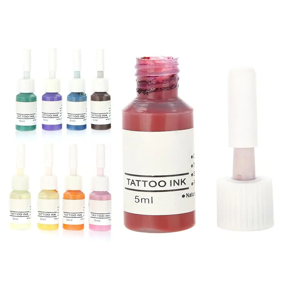 10 шт БУТЫЛКИ Пигментные чернила для тату 5 мл Полупостоянный макияж