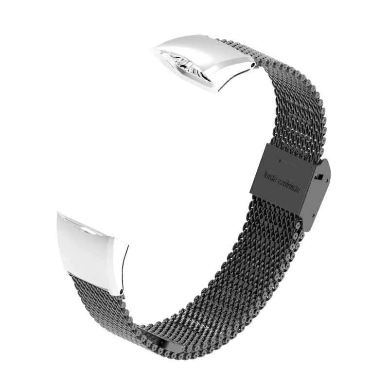 Silver Black Honor Band 5 ремешок Миланский металлический ремешок браслет для смарт-часов браслеты из нержавеющей стали для huawei Honor 4 5 Замена ремешка - Цвет: Silver Black