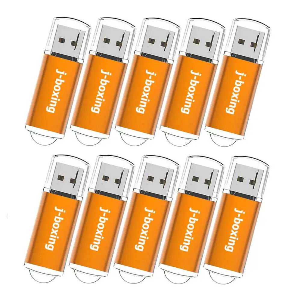 J-бокс USB флэш-накопитель 10 шт./упак. 1 Гб 2 Гб 4 ГБ 8 ГБ 16 ГБ оперативной памяти, 32 Гб встроенной памяти, прямоугольник флеш-накопитель флэш-накопитель USB 2,0 памяти с Кепки для ПК Mac - Цвет: Золотой