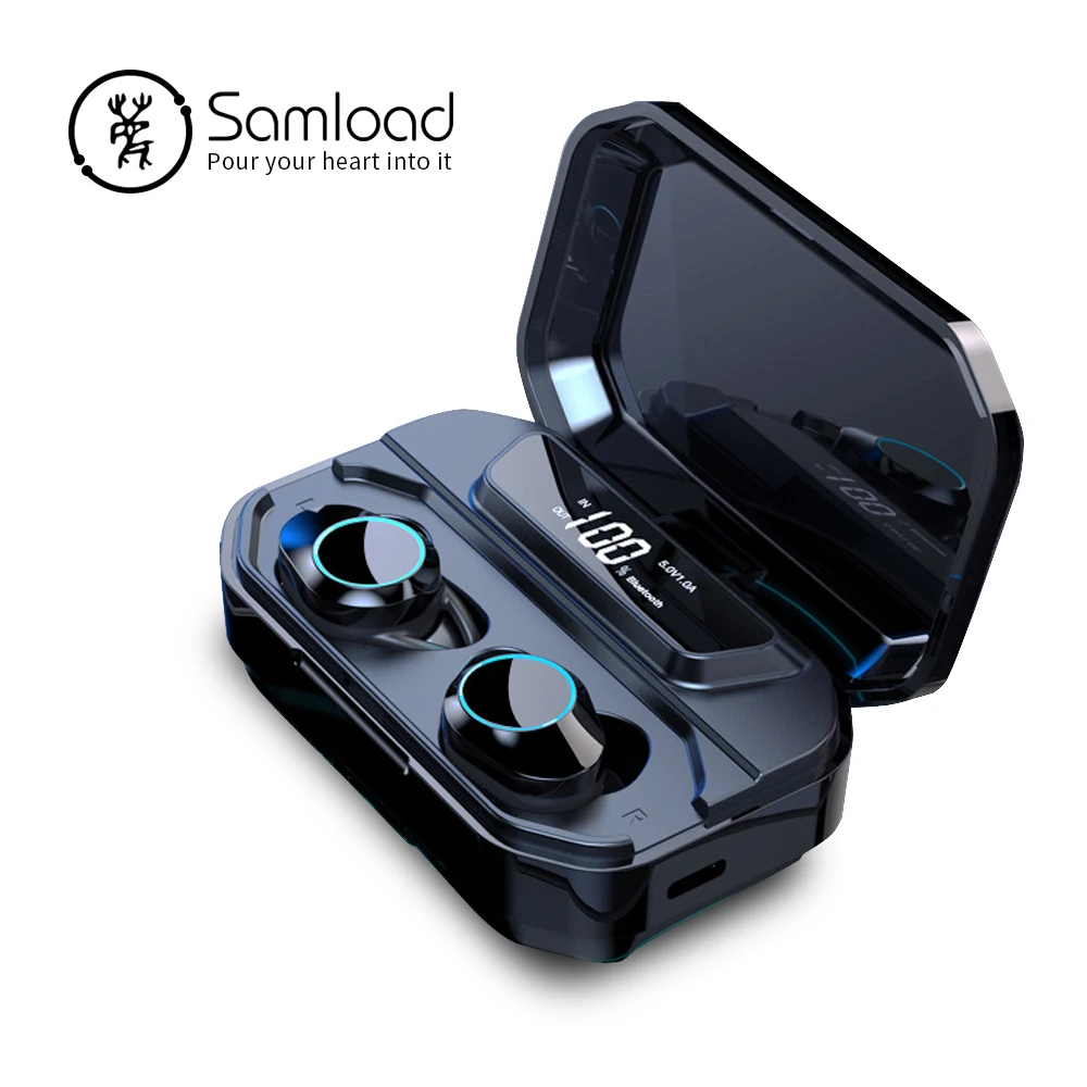 Samload, настоящие беспроводные стерео наушники, Bluetooth, наушники-вкладыши, hi-fi звук с 3000 мАч зарядным устройством, зарядное устройство для ios Android