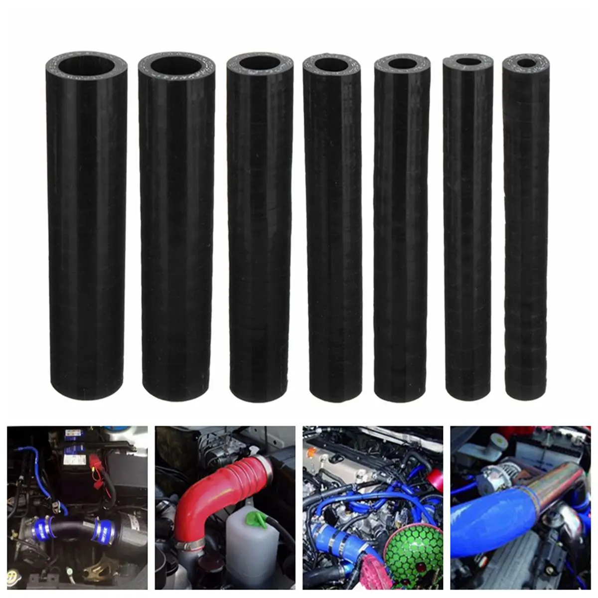 100 мм черный прямой силиконовый шланг Соединительный соединитель силиконовая