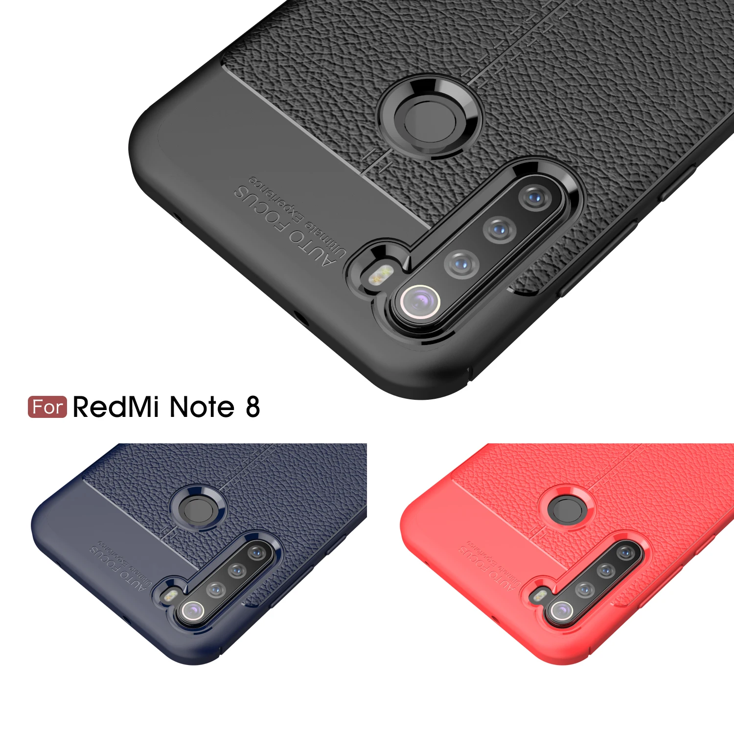 

Shockproof Case for Xiaomi Redmi Note7 Note8 8T Note9 Note10 Note11 Pro Max Leather Texture Soft Silicone Phone Back Cover