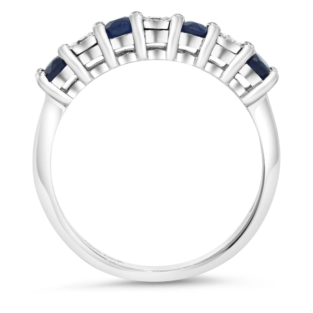 GemStoneKing 925 пробы серебряные ювелирные изделия 0,029 Cttw кольцо с бриллиантами для женщин круглый сапфир и белый бриллиант обручальные кольца