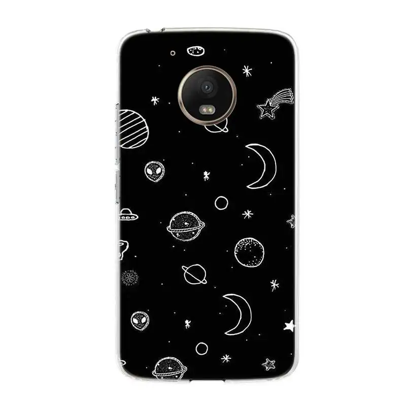 Черный фантастический художественный силиконовый чехол для Motorola MOTO G7 power G5 G5S G6 E4