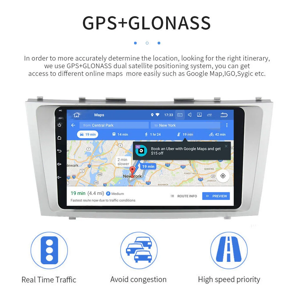 Android 9.1 2G+32G Car Multimedia Player GPS Navigation Bluetooth Radio Player for Toyota Camry 2006 2007 2008 2009 2010 2011