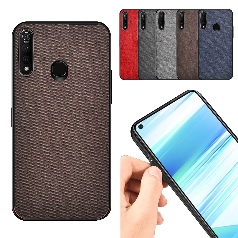 For Vivo Z5x Z1 Pro iQOO Neo Back Case Slim Scrub TPU PC Cloth Fabric Cover Anti-Scratch Shockproof Phone Protector |