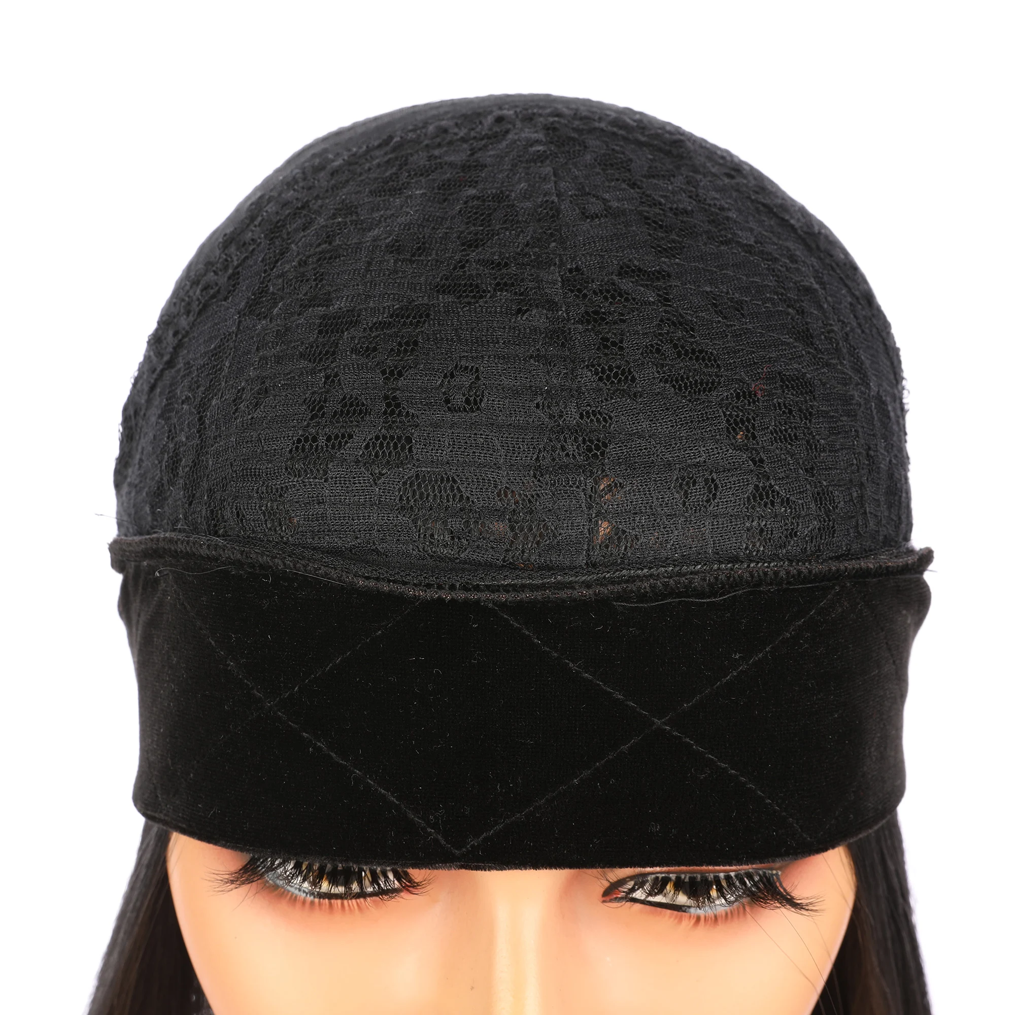 

High Temperature Fiber Long Curly Hair Wigs Synthetic Headband Wig NaturalBlack color Kinky Curly For Women Free Part Free ship