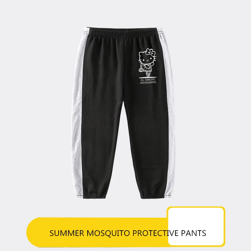 

Cotton Children's Anti-mosquito Pants Bloomers Thin Summer Cartoon Kitty Print Baby Pants Boys and Girls Summer Baby 2-10Years