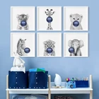 Картины с животными из мультфильмов, искусство, постер, картины для детской комнаты, настенные постеры