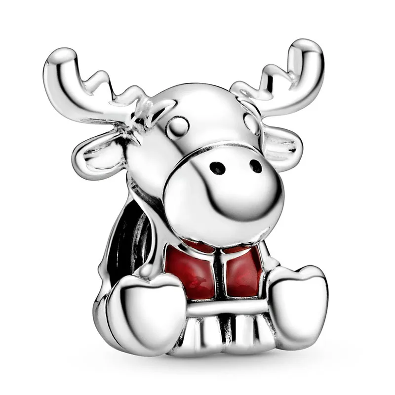 

Оригинальные красные эмалированные бусины в виде веток канадского лосящего кленового листа подходят для серебряного браслета-шарма, брасл...