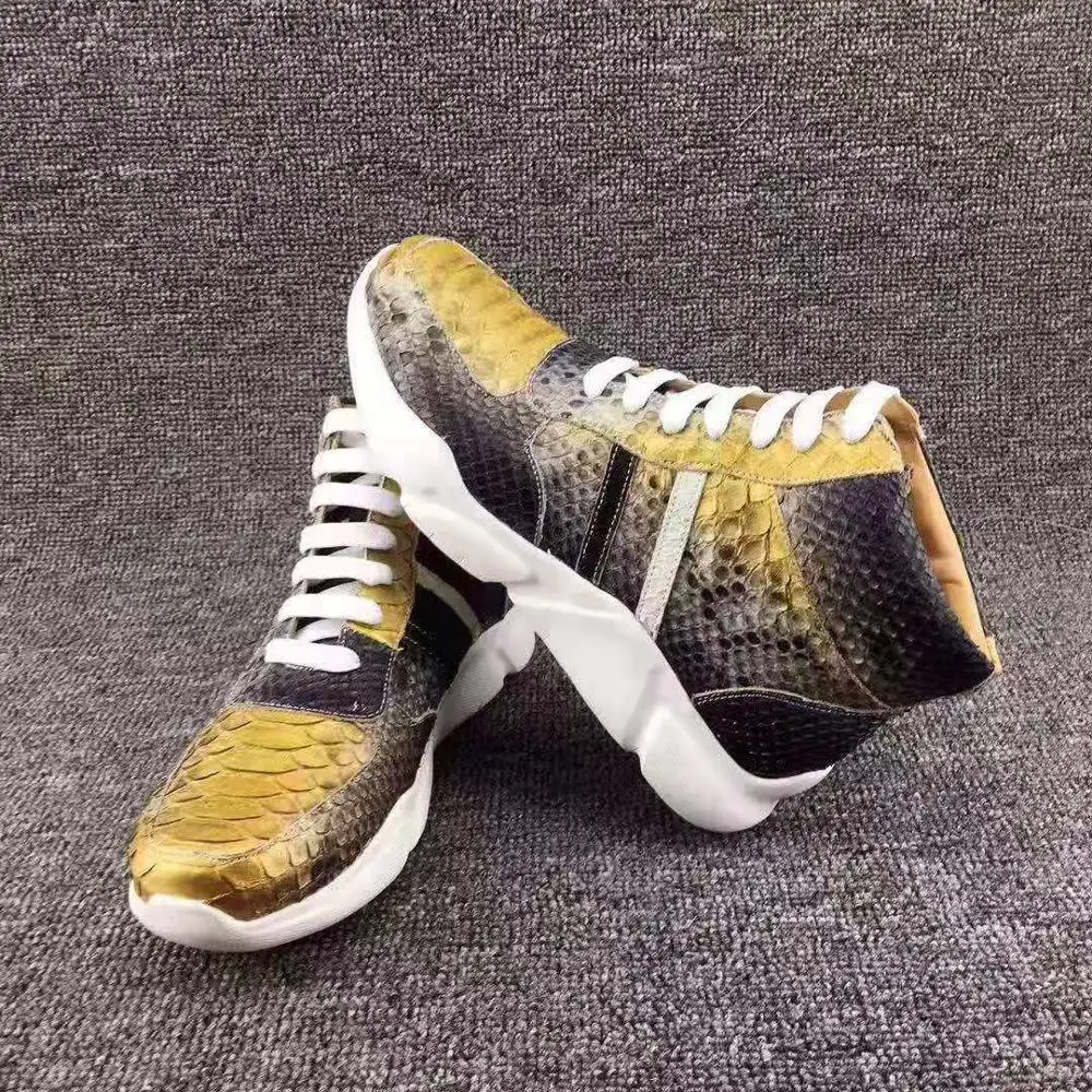Мужские ботинки наивысшего качества из 100% натуральной кожи питона и змеиной