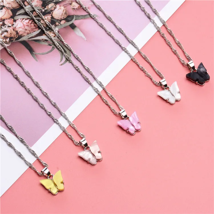 ASHMTIA 8 видов цветов подвеска в виде бабочки серьги для женщин и девочек акриловые