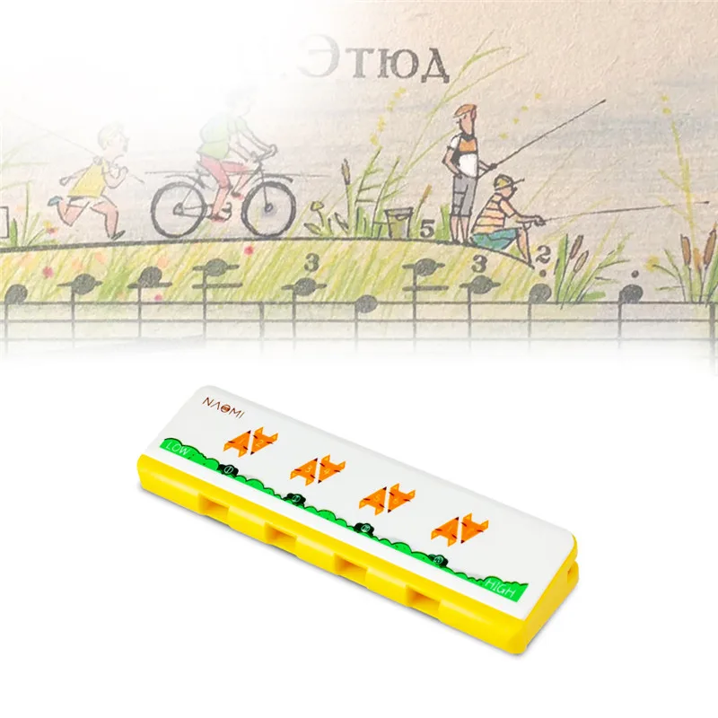 

NAOMI 4 Holes Multicolorful Harmonica Key Of C Children Christmas Birthday Gift For Beginner Performance Early Education Kid Toy