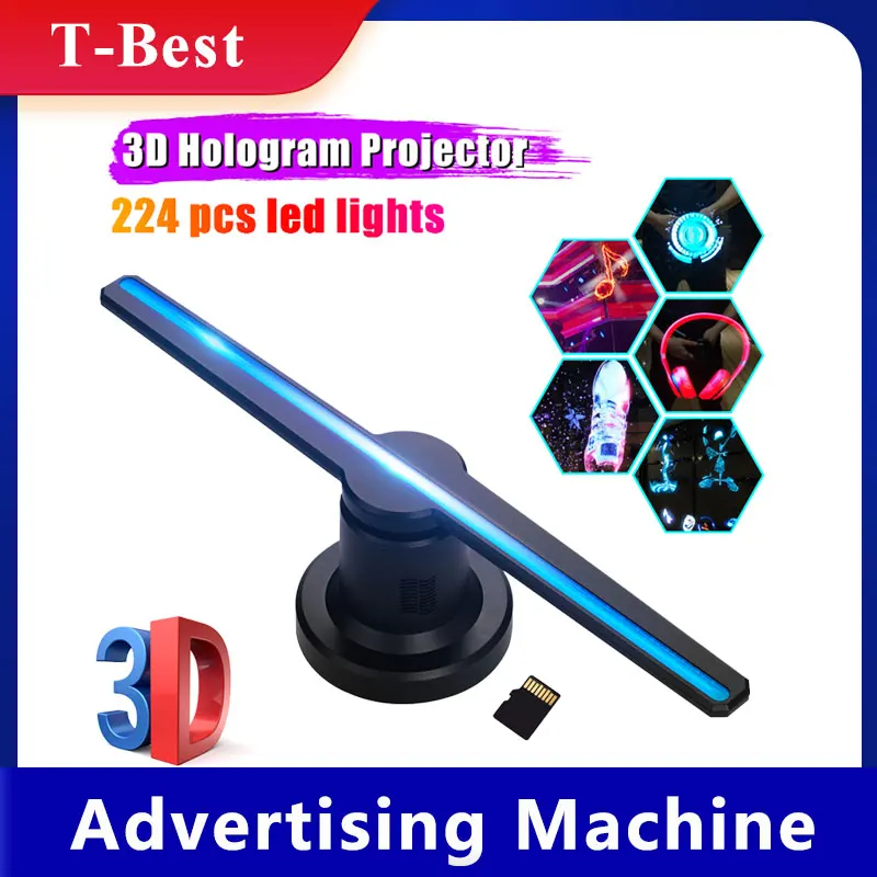 3D голограмма рекламный проектор Дисплей вентилятор A3 Фото Видео воздуха